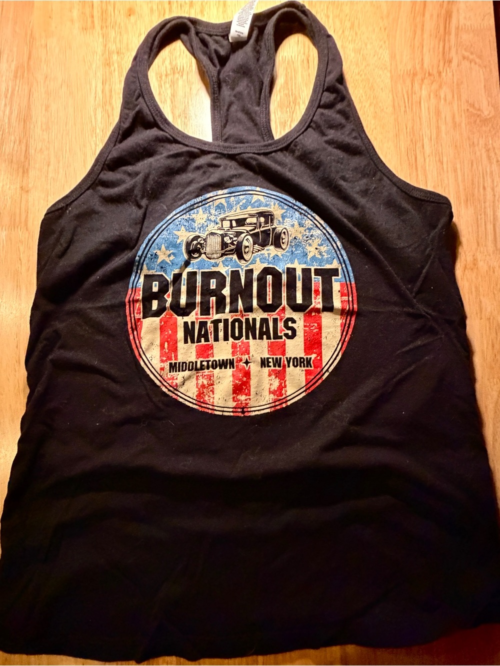 Burnout Nationals Black Racerback Tank Top - Middletown New York
